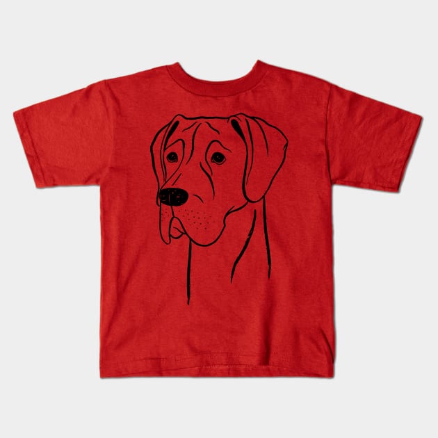 Great Dane (Fawn and Black) Kids T-Shirt by illucalliart